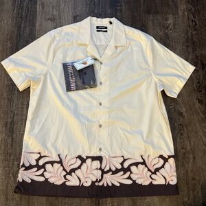 NWT Murano~XXL~Crocodile World Collection Cotton Short Sleeve Embroidered Shirt